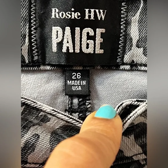 Paige Rosie HW Women’s Poppy Leopard Slim Crop FlareHigh Rise Jeans